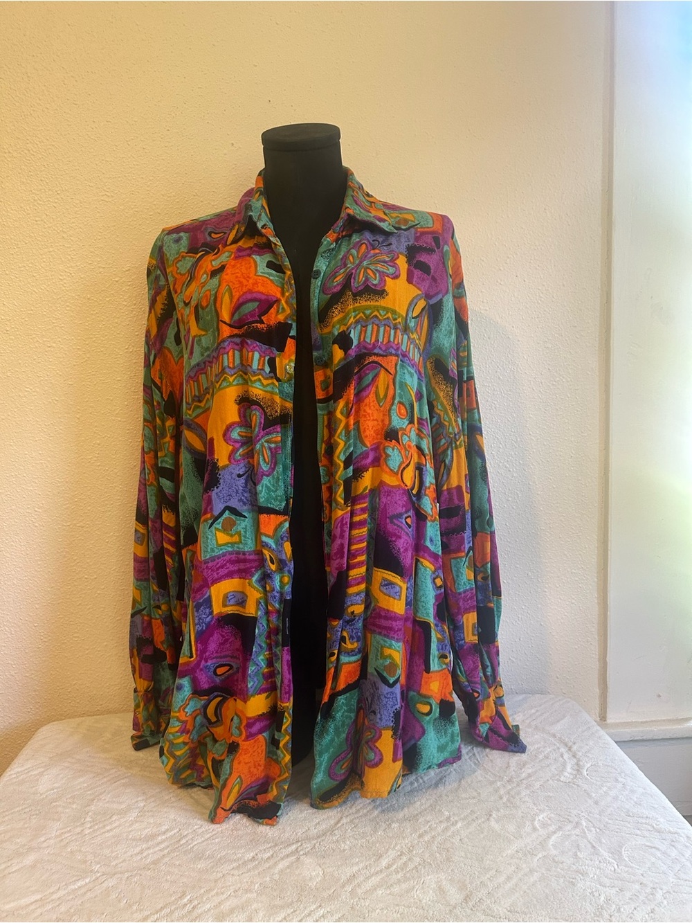 Vintage Multicolor Cotton Shirt or Cover Up